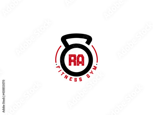 Letter RA Logo, Gym RA, fitness ra logo icon design