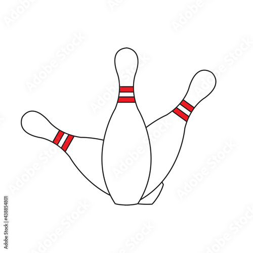 Billede på lærred Illustration vector three bowling pin sport of color style design vector good fo