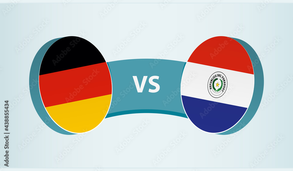 Germany versus Paraguay, team sports competition concept.