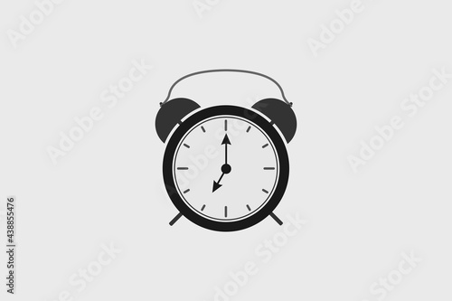 Wake-up time alarm clock isolated on background in flat style. Vector illustration