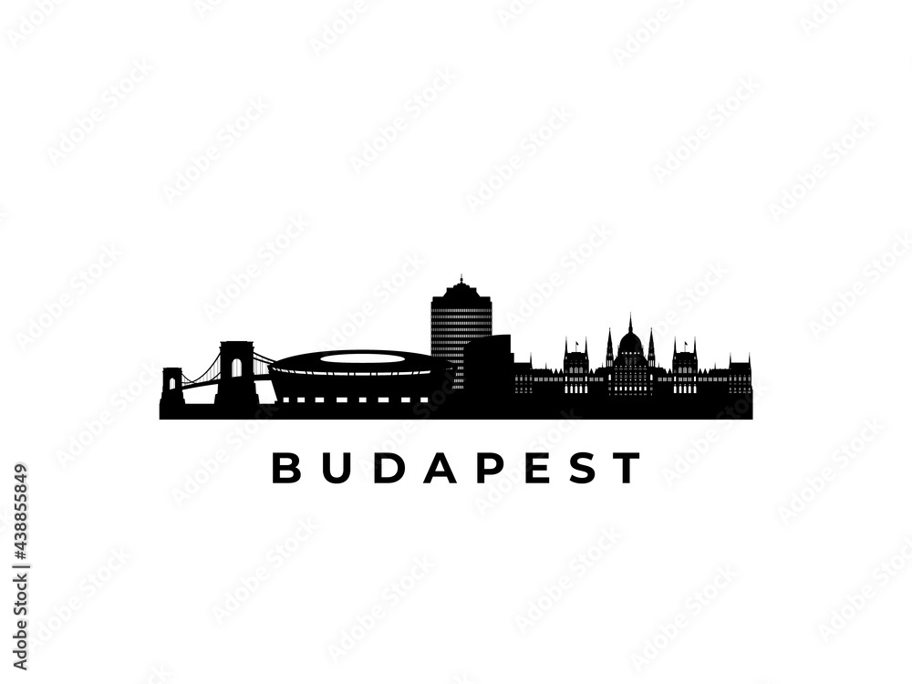 Vector Budapest skyline. Travel Budapest famous landmarks. Business and tourism concept for presentation, banner, web site.
