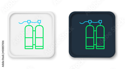 Line Aqualung icon isolated on white background. Oxygen tank for diver. Diving equipment. Extreme sport. Sport equipment. Colorful outline concept. Vector