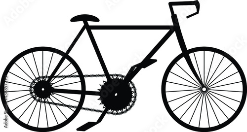 simple vector illustration retro bicycle isolated on white background 