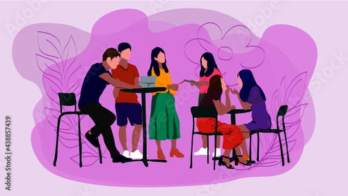  Flat Illustration of employees in enterprises.