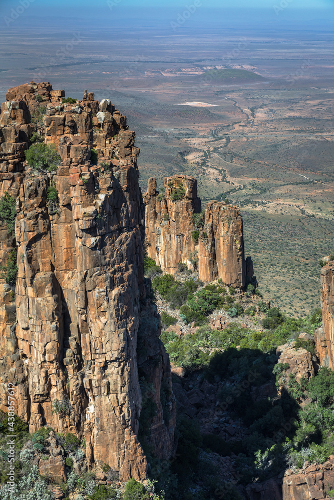 Dolerite columns in the valley of desolation, Cambdeboo national park, near Graaff Reinet, Eastern Cape, South Africa.
