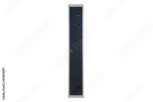 Metal lockers for locker room. Change room metal locker box on the white background isolated