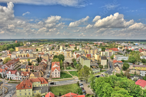 Panorama Człuchowa z wieży zamkowej, Polska
