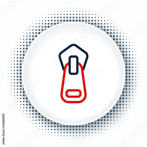 Line Zipper icon isolated on white background. Colorful outline concept. Vector