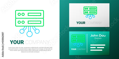 Line Server, Data, Web Hosting icon isolated on white background. Colorful outline concept. Vector