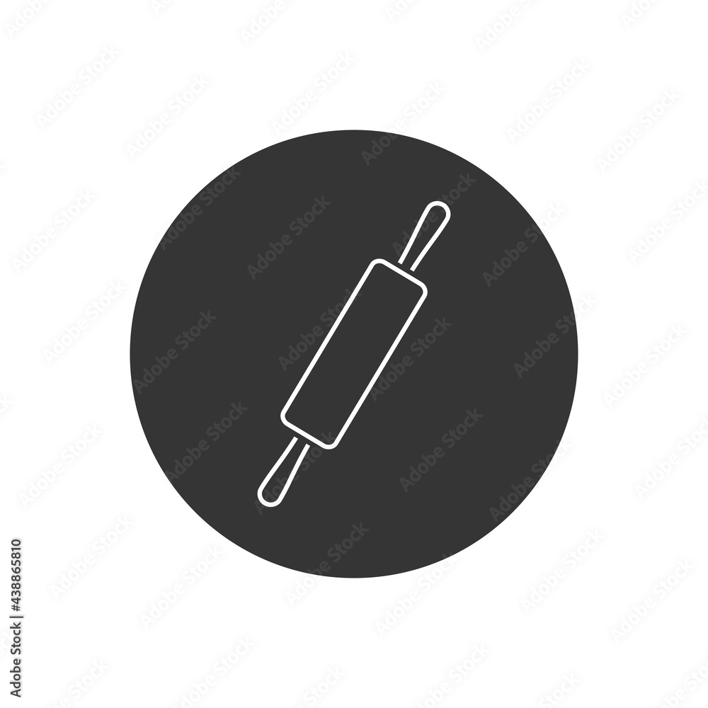 Rolling pin line icon in flat style. Vector Rolling pin line icon in flat style. Vector