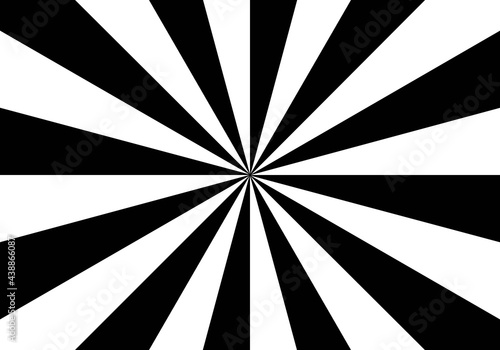 Fondo de rayas blancas y negras que confluyen en el centro. Estallido o explosión en blanco y negro