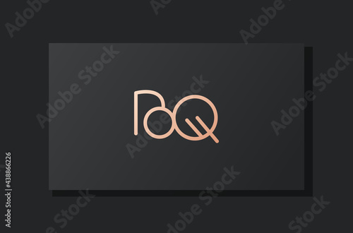 Abstract luxury initial letter BQ logo.