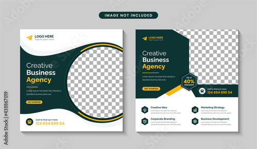 Creative business agency social media post or web banner design template premium vector