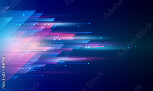 Modern abstract high-speed movement. Colorful dynamic motion on blue background. Movement sport pattern for banner or poster design background concept.