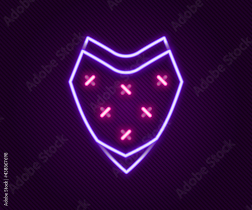 Glowing neon line Traditional mexican poncho clothing icon isolated on black background. Colorful outline concept. Vector