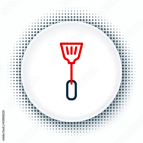 Line Fly swatter icon isolated on white background. Colorful outline concept. Vector