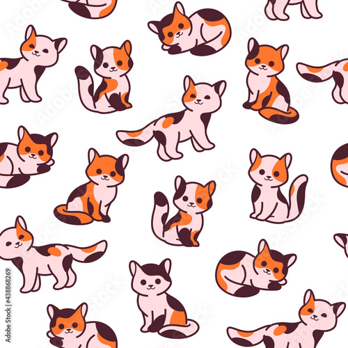Simple trendy pattern with ginger cat. Cartoon vector illustration for prints  clothing  packaging and postcards. 