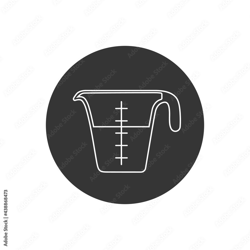 Pictograph of measurement jar for template logo, line icon, and identity vector designs
