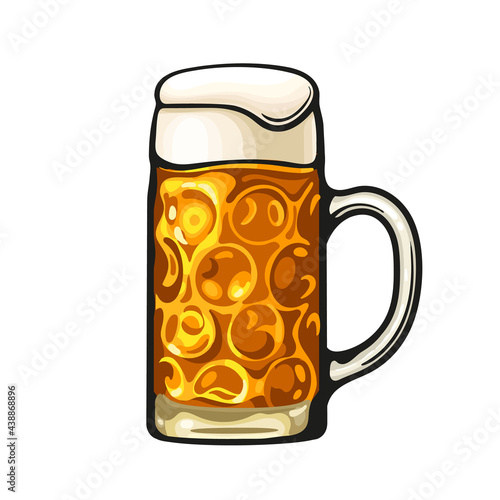 Dimpled Oktoberfest Glass Beer Mug. Hand drawn vector illustration.