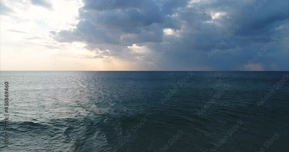 Blue sea before the rain