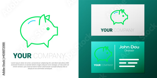 Line Piggy bank icon isolated on white background. Icon saving or accumulation of money, investment. Colorful outline concept. Vector