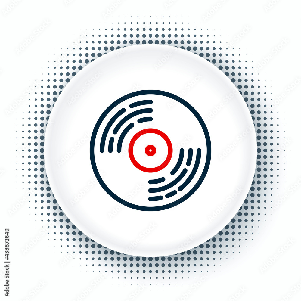 Line Vinyl disk icon isolated on white background. Colorful outline concept. Vector Line Vinyl disk icon isolated on white background. Colorful outline concept. Vector