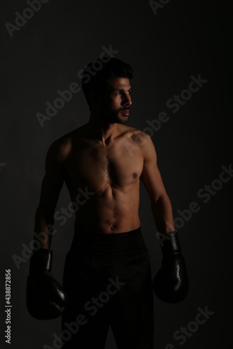 Portrait of a boxer in the shadows © Сергей Луговский
