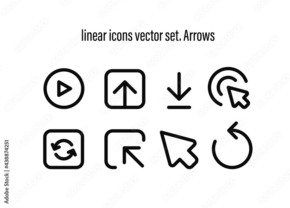 linear icons vector set. Arrows linear icons vector set. Arrows
