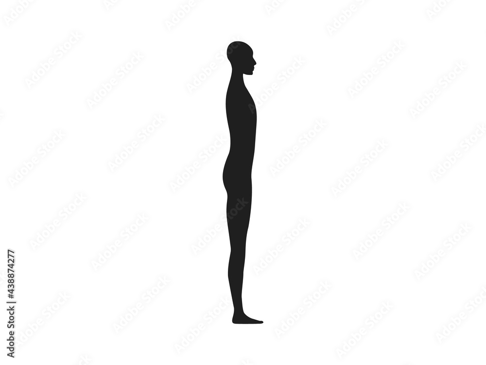 Side view of a neutral gender human body silhouette. Side view of a neutral gender human body silhouette.