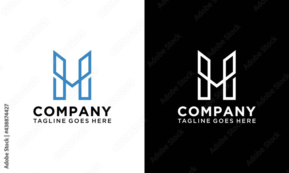 line art Letter M Building Vector Logo Template line art Letter M Building Vector Logo Template