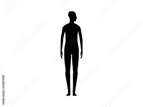 Front view silhouette of a neutral gender person with head turned to the shoulder.