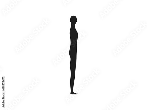 Side view silhouette of a gender neutral human with head turned front.