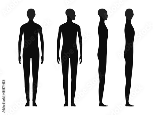 Human body silhouette of a gender neutral person with a highlighted skull and chin area.