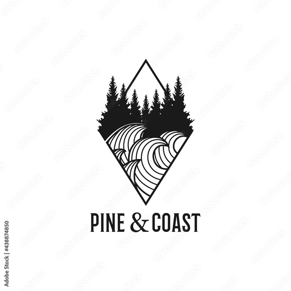 pine and coast inspiration logo design pine and coast inspiration logo design