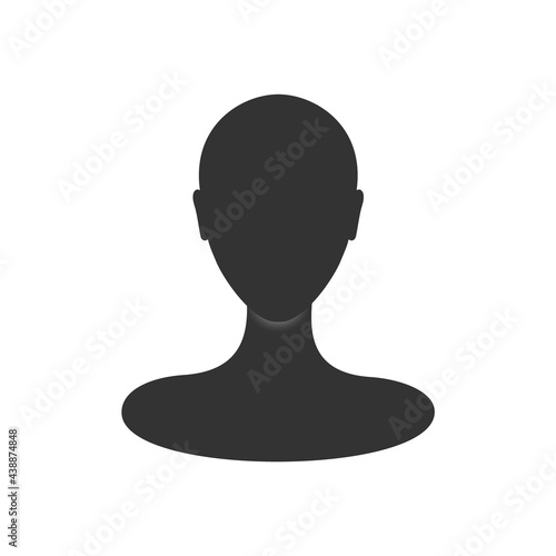 Woman profile avatar silhouette. Front view of an anonymous female person face.