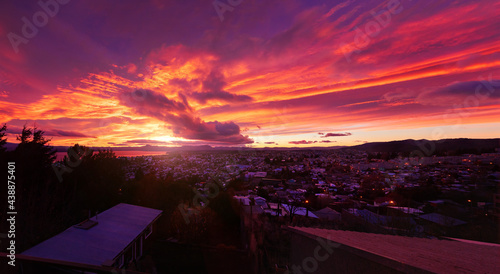 sunrise in the city of bariloche panoramic point magical place