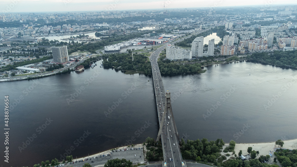 Kyiv city bridge _ sunset