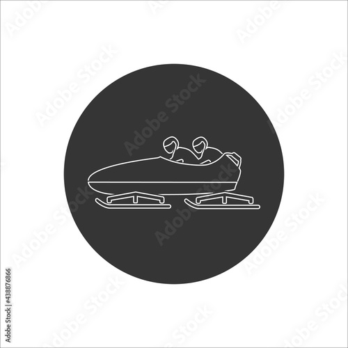Bobsleigh line icon. Vector illustration on white