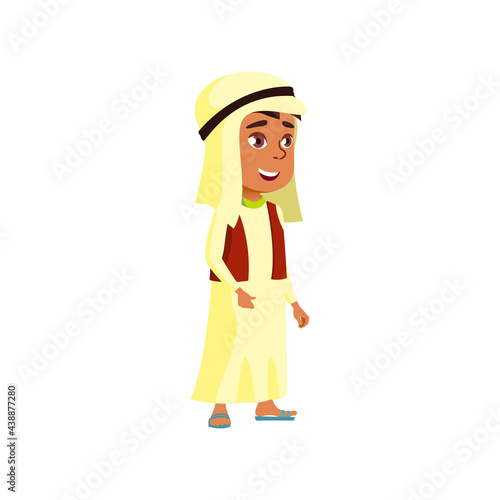 egyptian boy kid walking on urban street cartoon vector. egyptian boy kid walking on urban street character. isolated flat cartoon illustration
