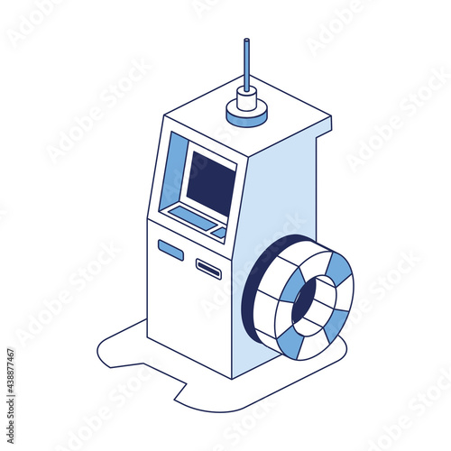 Wallpaper Mural ATM bank, help Lifebuoy. Vector 3d line isometric, color web icons, new flat style. Creative design idea for infographics. Torontodigital.ca