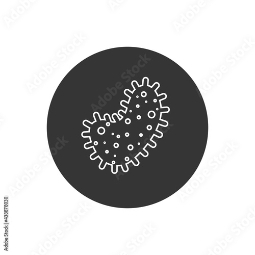 Virus bacteria line icon on white. Vector