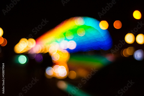 Obraz na plátne rainbow light city centrum