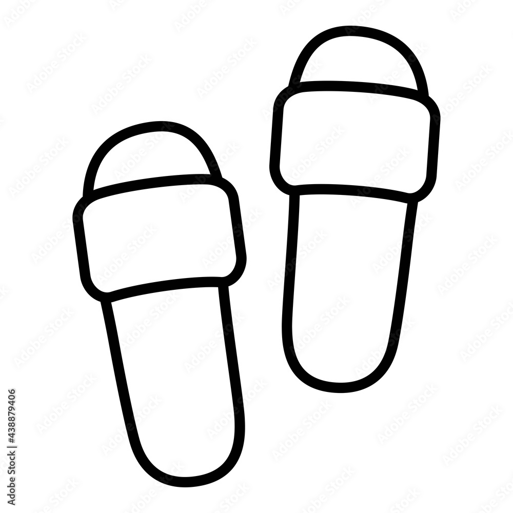 Spa slippers line icon, vector illustration Spa slippers line icon, vector illustration