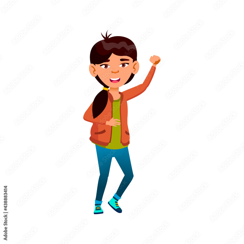 happy korean girl celebrate achievement cartoon vector. happy korean girl celebrate achievement character. isolated flat cartoon illustration happy korean girl celebrate achievement cartoon vector. happy korean girl celebrate achievement character. isolated flat cartoon illustration