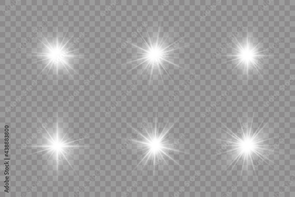 Star burst with light, white sun rays. Star burst with light, white sun rays.