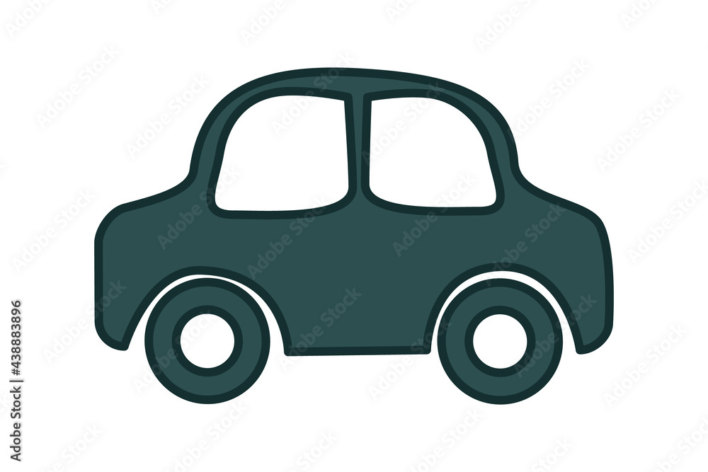 Car icon isolated on white background. Cartoon automobile symbol. Simple black vehicle sign. Vehicle pictogram or logo. Flat design style. Stock vector illustration Car icon isolated on white background. Cartoon automobile symbol. Simple black vehicle sign. Vehicle pictogram or logo. Flat design style. Stock vector illustration