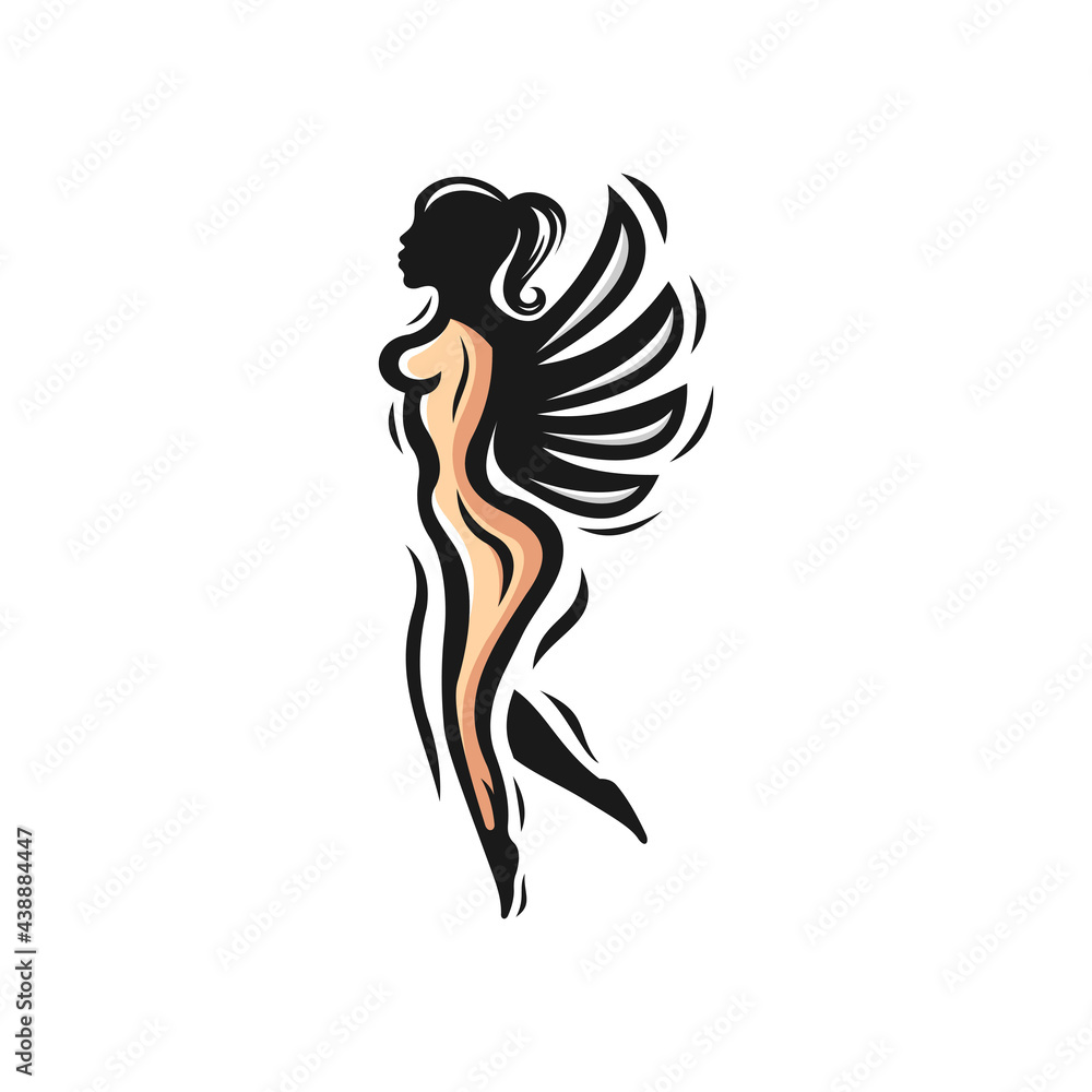 Angel Body Sexy Vector Logo Design
