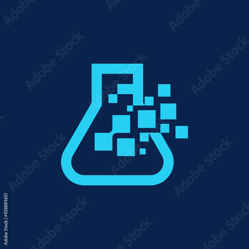 Laboratory Pixel Outline Logo Design