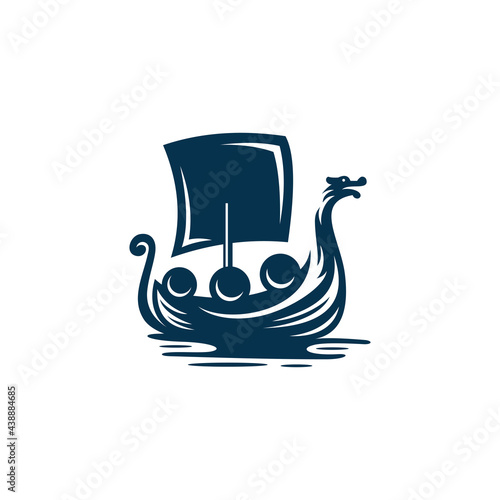 Ship Viking History Vector Logo Design