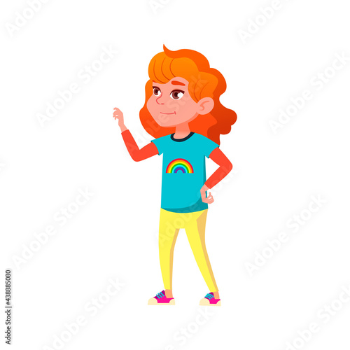 cute girl choosing cosmetics in shop cartoon vector. cute girl choosing cosmetics in shop character. isolated flat cartoon illustration